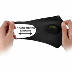 MEZHENG Masque Facial En Tissu Respirant, Avec Valve D'air Et Boucles D'oreilles, Réutilisable, Doux, Lavable, Durable Pour Un Usage Quotidien Public, Noir, Noir -Protection des voies respiratoires Soldes 62342846 4