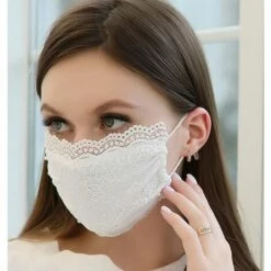 MEZHENG Masque Facial Tendance En Dentelle Et Perles Pour Enterrement De Vie De Jeune Fille