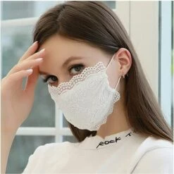 MEZHENG Masque Facial Tendance En Dentelle Et Perles Pour Enterrement De Vie De Jeune Fille -Protection des voies respiratoires Soldes 62342869 3