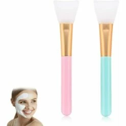 JOORRT 2 Pièces De Brosse De Masque Facial En Silicone, Brosse à Outils De Beauté, Masque Facial En Silicone Application De Bricolage Pinceau De Mélange Facial Applicateur Facial