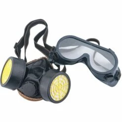 HEGUYEY Masque Respiratoire Filtrant Anti-Chimique Masque à Gaz Anti-Pollution Nocives Vapeur, Masque Cartouche Protection Soupape De Facile à Respirer, Lunettes