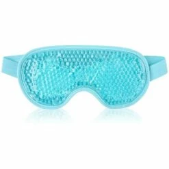 PERLE RARE Masque Yeux Froid Masque Des Yeux Gel Gonflés, Cernes, Migraine Réutilisable Poche De Glace En Yeux Pour Thérapie Froid Chaud (Bleu)