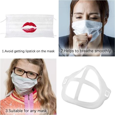 LYCXAMES 6 Pièces Réutilisables Et Lavables Montures 3D Cadre De Support De Couverture De Visage En Silicone Pour Supports Intérieurs De Masque, Protège-nez Et Bouche 7 LYCXAMES 6 Pièces Réutilisables Et Lavables Montures 3D Cadre De Support De Couverture De Visage En Silicone Pour Supports Intérieurs De Masque, Protège-nez Et Bouche – Image 5