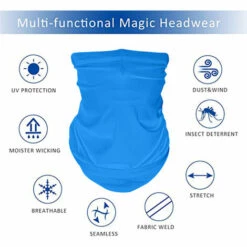 JUNJUN-Sun UV Protection Face Cover Foulard Mask Neck Gaiter Respirant Coupe-Vent Bandana…Bleu -Protection des voies respiratoires Soldes 63800503 4