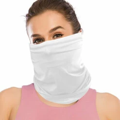 JUNJUN-Sun UV Protection Face Cover Foulard Mask Neck Gaiter Respirant Windproof Bandana…White -Protection des voies respiratoires Soldes 63800803 2