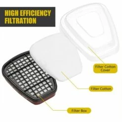 LIFCAUSAL Respirateur Réutilisable Demi-masque 6200 Masque à Gaz Protection Respiratoire Respirateurs Pour Peinture Soudage à La Vapeur Organique Polissage Travail Du Bois Et Autres Protections De Travail -Protection des voies respiratoires Soldes 63810918 3