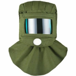 SLI-RES Sablage Hotte Abrasive Capuchon, Casque De Sablage Anti Vent Sand Blaster, Masque De Sablage Protection De La Poussière Protection Visage (Vert Armée)，Lilaris