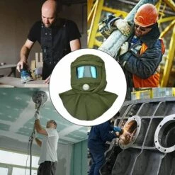 SLI-RES Sablage Hotte Abrasive Capuchon, Casque De Sablage Anti Vent Sand Blaster, Masque De Sablage Protection De La Poussière Protection Visage (Vert Armée),Lilaris 11 SLI-RES Sablage Hotte Abrasive Capuchon, Casque De Sablage Anti Vent Sand Blaster, Masque De Sablage Protection De La Poussière Protection Visage (Vert Armée),Lilaris -Protection des voies respiratoires Soldes 63824853 5