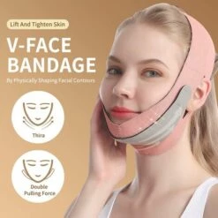 BENOBBY KIDS Sangle De Levage Du Visage Soulagement Du Double Menton, Ceinture De Levage Du Masque De Menton, Sangle Faciale Mince En Forme De V Élimine Les Rides Affaissées Anti-âge, Body Shaper Raffermissant Indolore