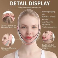 BENOBBY KIDS Sangle De Levage Du Visage Soulagement Du Double Menton, Ceinture De Levage Du Masque De Menton, Sangle Faciale Mince En Forme De V Élimine Les Rides Affaissées Anti-âge, Body Shaper Raffermissant Indolore -Protection des voies respiratoires Soldes 63939065 3
