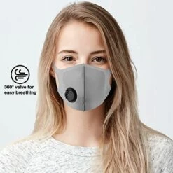 PERLE RARE Masque Facial En Tissu Réutilisable, Avec Valve D'air Et Boucles D'oreille, Respirant, Doux, Lavable, Durable Pour Un Usage Public Quotidien -Protection des voies respiratoires Soldes 63958956 2