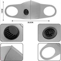 PERLE RARE Masque Facial En Tissu Réutilisable, Avec Valve D'air Et Boucles D'oreille, Respirant, Doux, Lavable, Durable Pour Un Usage Public Quotidien -Protection des voies respiratoires Soldes 63958956 3