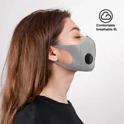 PERLE RARE Masque Facial En Tissu Réutilisable, Avec Valve D'air Et Boucles D'oreille, Respirant, Doux, Lavable, Durable Pour Un Usage Public Quotidien -Protection des voies respiratoires Soldes 63958956 4