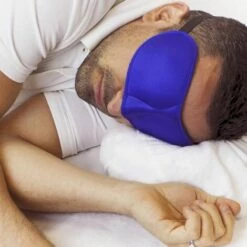 Masque De Nuit, Sommeil, Voyage Avec Serre Tête élastique, Cache Yeux Pour Dormir - Bleu - Vivezen - Bleu -Protection des voies respiratoires Soldes 64025677 4
