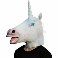 Outillage Costume D'Halloween Fête Masque De Latex Tête Animale Licorne LangRay -Protection des voies respiratoires Soldes 64034798 4