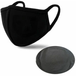 Outillage Masque En Coton , Lavable Et Réutilisable, Protection Du Visage Et De La Bouche, Sangles Ajustables, Noir LangRay