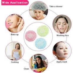 Outillage Bonnet De Douche 6 Pièces, Imperméable Bonnet De Bain élastiques Chapeau Réutilisables, Grand Accessoire Cheveux Douche Pour Les Femmes Filles De Douche Spa Salon LangRay -Protection des voies respiratoires Soldes 64035834 5