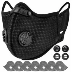 Outillage Masque Anti-poussière Lavable Réutilisable Avec 7Filtres Pour La Course à Pied, Le Cyclisme, Les Activités De Plein Air LangRay