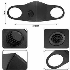 Outillage TRIP Masque Facial Réutilisable En Tissu, Avec Valve D'air Et Boucles D'oreille, Respirant, Doux, Lavable, Durable Pour Une Utilisation Quotidienne En Public 2 Pièce LangRay -Protection des voies respiratoires Soldes 64039267 4