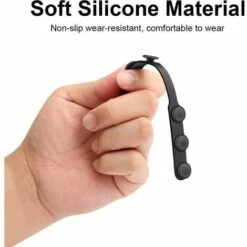 Outillage Extenseur De Sangle De Masque En Silicone Avec Boutons, 5 Pièces D'extension De Masque Anti-Dérapant Réglable, Anti-Serrage Souple Sangle D'oreille Crochet Economiseur Protecteur - Noir LangRay -Protection des voies respiratoires Soldes 64039604 3