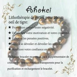 ILOVEMILAN 6/8MM Bracelet Pierre Naturelle, Pierres Bracelet Précieuses Femme Bracelet Pierre Veritable Elastique Réglable Bracelet,8mm Oeil De Tigre Pierre -Protection des voies respiratoires Soldes 64044876 5