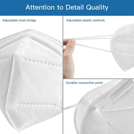 ARC-EN-CIéL 100 Pièces Masque KN95,Masque De Protection,Masque De Protection Respiratoire à 5 Couches,-Arcenciél 6 ARC-EN-CIéL 100 Pièces Masque KN95,Masque De Protection,Masque De Protection Respiratoire à 5 Couches,-Arcenciél – Image 4
