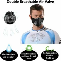 ARC-EN-CIéL Anti-poussière Anti-Pollution Sport Lavable Réutilisable Pour Le Cyclisme Et La Course à Pied, Ensemble 2 (Noir) Arcenciél 10 ARC-EN-CIéL Anti-poussière Anti-Pollution Sport Lavable Réutilisable Pour Le Cyclisme Et La Course à Pied, Ensemble 2 (Noir) Arcenciél -Protection des voies respiratoires Soldes 64128204 4