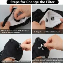 ARC-EN-CIéL Anti-poussière Anti-Pollution Sport Lavable Réutilisable Pour Le Cyclisme Et La Course à Pied, Ensemble 2 (Noir) Arcenciél 11 ARC-EN-CIéL Anti-poussière Anti-Pollution Sport Lavable Réutilisable Pour Le Cyclisme Et La Course à Pied, Ensemble 2 (Noir) Arcenciél -Protection des voies respiratoires Soldes 64128204 5