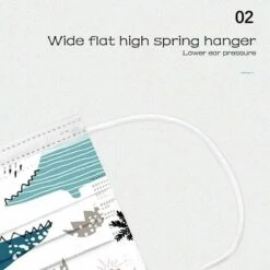 CARILLONSàVENT Visage_Masque_Enfants Jetable 3 Couches Anti-Poussière Respirant Face Scarfs, Avec Crochets D'oreille élastiques, Imprimé Tie-Dye, Extérieur Mouvement Cyclisme, Garçon Et Fille 50 Pièces Carivent -Protection des voies respiratoires Soldes 64140706 5