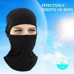 CARILLONSàVENT 2 Pièces De Masque Facial Cagoule Cyclisme En Plein Air Escalade Pêche Tactique Moto Respirant Mince (gris + Noir ）2 Pièces) Carivent -Protection des voies respiratoires Soldes 64143237 5