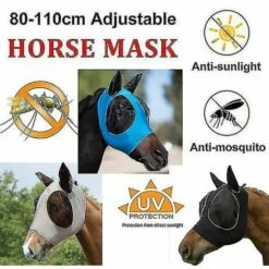 CADEAUX Masque Pour Chevaux Masque Anti-mouches Pour Chevaux Masques Anti-mouches Pour Chevaux Masque Anti-mouches Insectifuge Protection UV Avec Oreilles (Gris) -Protection des voies respiratoires Soldes 64144060 5