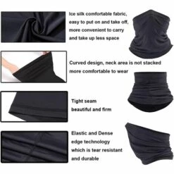 FOZIY Cache Cou Tubulaire Foulard, Tour De Cou Élastique Multiusage Pour Homme Et Femme Pour La Moto, Le Ski, La Randonnée, Le Cyclisme Et D'autres Sports De Plein Air Noir，Fonepro -Protection des voies respiratoires Soldes 64171411 3