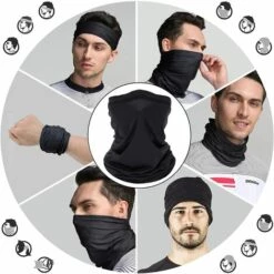 FOZIY Cache Cou Tubulaire Foulard, Tour De Cou Élastique Multiusage Pour Homme Et Femme Pour La Moto, Le Ski, La Randonnée, Le Cyclisme Et D'autres Sports De Plein Air Noir，Fonepro -Protection des voies respiratoires Soldes 64171411 4