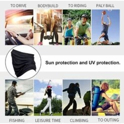 FOZIY Cache Cou Tubulaire Foulard, Tour De Cou Élastique Multiusage Pour Homme Et Femme Pour La Moto, Le Ski, La Randonnée, Le Cyclisme Et D'autres Sports De Plein Air Noir，Fonepro -Protection des voies respiratoires Soldes 64171411 5