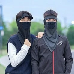 CADEAUX Cagoule Chapeau Cagoule Cou Leggings Sport Masque D'équitation Glace Soie Crème Solaire Masque D'équitation Hommes Pêche En Plein Air Respirant Filtre Crème Solaire Chapeau Bord Triangle Magique Foulard Hommes Femmes Coupe-vent Noir -Protection des voies respiratoires Soldes 64219007 5