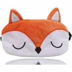 CADEAUX Animal Sommeil Masque Pour Les Yeux Mignon Drôle 3D Doux Moelleux Dessin Animé Masque Yeux Pour Dormir Voyage Respirant Masque Yeux Enfants Adultes Femmes Fox Orange