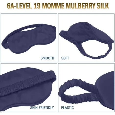 BF Masque De Sommeil Masque Pour Les Yeux En Soie Pure Soie De Mûrier Ombrage Masque Anti-allergique Pour Les Yeux Avec élasticité 5 BF Masque De Sommeil Masque Pour Les Yeux En Soie Pure Soie De Mûrier Ombrage Masque Anti-allergique Pour Les Yeux Avec élasticité – Image 3