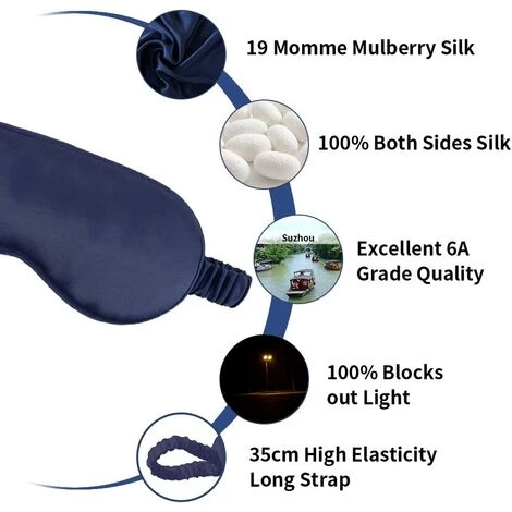 BF Masque De Sommeil Masque Pour Les Yeux En Soie Pure Soie De Mûrier Ombrage Masque Anti-allergique Pour Les Yeux Avec élasticité 6 BF Masque De Sommeil Masque Pour Les Yeux En Soie Pure Soie De Mûrier Ombrage Masque Anti-allergique Pour Les Yeux Avec élasticité – Image 4