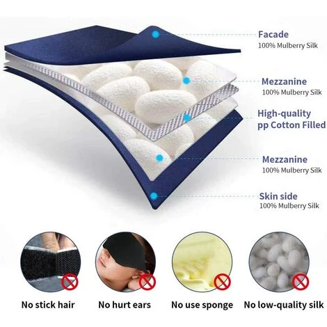 BF Masque De Sommeil Masque Pour Les Yeux En Soie Pure Soie De Mûrier Ombrage Masque Anti-allergique Pour Les Yeux Avec élasticité 7 BF Masque De Sommeil Masque Pour Les Yeux En Soie Pure Soie De Mûrier Ombrage Masque Anti-allergique Pour Les Yeux Avec élasticité – Image 5