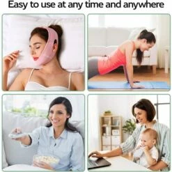 PERLE RARE Masque Facial Amincissant - Réutilisable, Pour éliminer Le Double Menton -Protection des voies respiratoires Soldes 64468037 3