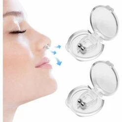 PERLE RARE Anti-Ronflement Silicone Magnétique, Pince à Nez Anti Ronflement, Pince à Nez Dispositif Anti-Ronflement, Anti Ronflement Magnétique, Améliore La Respiration Pour Un Sommeil Plus Confortable, 4 Pièces