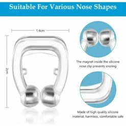 PERLE RARE Anti-Ronflement Silicone Magnétique, Pince à Nez Anti Ronflement, Pince à Nez Dispositif Anti-Ronflement, Anti Ronflement Magnétique, Améliore La Respiration Pour Un Sommeil Plus Confortable, 4 Pièces -Protection des voies respiratoires Soldes 64468232 4