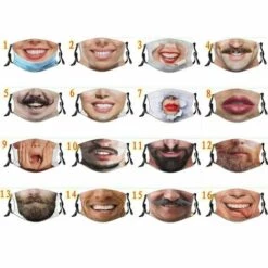 CADEAUX Couverture De Masque De Visage De Barbe De Moustache Masque Réutilisable Lavable Personnalisé Imprimé (A) -Protection des voies respiratoires Soldes 64705631 3