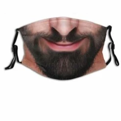 CADEAUX Couverture De Masque De Visage De Barbe De Moustache Masque Réutilisable Lavable Personnalisé Imprimé (B)
