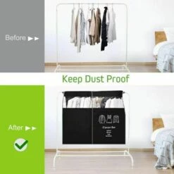 Dontodent Housses De Vêtements 111 X 91cm Transparent Fenêtre Anti-Poussière Vêtements Housse Protège Portant Universelle Garment Cover Housse De Protection Pour Chemise Robes Costumes Manteaux -Protection des voies respiratoires Soldes 64861728 5