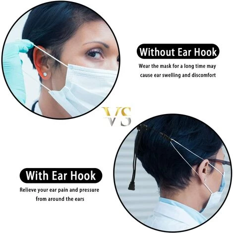 MONLY 4Pcs Extensions De Sangle, Crochet D'extension Réglable, Crochet D'extension D'oreille,Boucle D'extension D'oreille Pour Enfants Et Adultes 4 MONLY 4Pcs Extensions De Sangle, Crochet D'extension Réglable, Crochet D'extension D'oreille,Boucle D'extension D'oreille Pour Enfants Et Adultes – Image 2