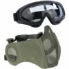 BEARSU Kit De Protection Airsoft Avec Demi-masque En Maille Avec Protection Des Oreilles Et Lunettes - Pour CS/Chasse/Paintball/Tir 1 BEARSU Kit De Protection Airsoft Avec Demi-masque En Maille Avec Protection Des Oreilles Et Lunettes - Pour CS/Chasse/Paintball/Tir -Protection des voies respiratoires Soldes 65098949 1