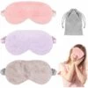 BRIDAY Lot De 3 Masques De Sommeil Occultants Pour Les Yeux, Doux Et Moelleux, Avec Pochette De Voyage, Masque De Sommeil Pour Femmes Et Enfants (rose/violet/gris) -Protection des voies respiratoires Soldes 65175467 1