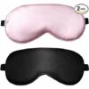 LTS FAFA Lot De 2 Masques Pour Les Yeux En Soie - Masques De Sommeil Pour Femmes Et Hommes Masque De Sommeil Confortable Masque De Sommeil à Sangle élastique Réglable Idéal Pour Dormir à La Maison Et En Voyage, -Protection des voies respiratoires Soldes 65215622 1