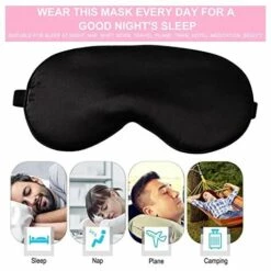 LTS FAFA Lot De 2 Masques Pour Les Yeux En Soie - Masques De Sommeil Pour Femmes Et Hommes Masque De Sommeil Confortable Masque De Sommeil à Sangle élastique Réglable Idéal Pour Dormir à La Maison Et En Voyage, -Protection des voies respiratoires Soldes 65215622 5